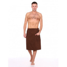 Махровый килт для бани и сауны мужской Коричневый Махровый килт для бани и сауны мужской Коричневый