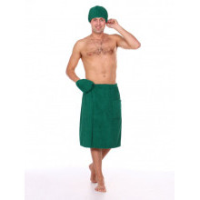 Махровый набор для бани и сауны мужской Изумрудный Махровый набор для бани и сауны мужской Изумрудный