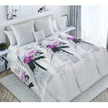 Простыня 200х200 на резинке сатин Майко 4 фиол компаньон