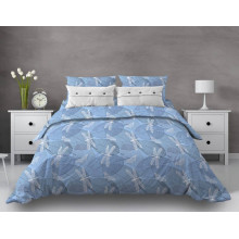 Наволочка 40х60 бязь (1 шт) на клапане Стрекозы голубой