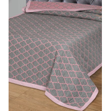 Покрывало 180х235 жаккардовое Альмира серо-розовая