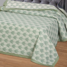 Покрывало 240х235 жаккард Сара зеленая