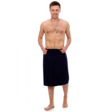 Махровый килт для бани и сауны мужской Черный Махровый килт для бани и сауны мужской Черный