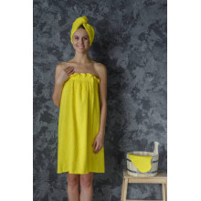 Махровый набор для бани и сауны женский Лимонный Махровый набор для бани и сауны женский Лимонный