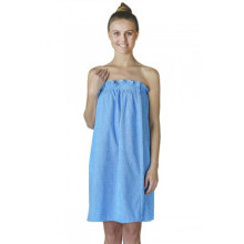 Махровое парэо для бани женское Голубой Махровое парэо для бани женское Голубой