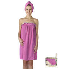 Махровый набор для бани и сауны женский Розовый Махровый набор для бани и сауны женский Розовый