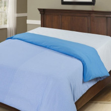 Пододеяльник 205х215 см трикотаж Клетка голубая