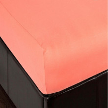 Простыня 90х200 на резинке трикотажная Персик