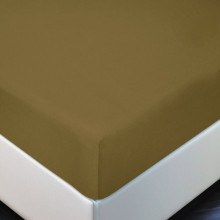 Простыня 200х200 на резинке трикотажная Горчица (АД)