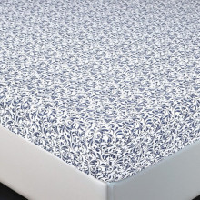 Простыня 120х200 на резинке трикотажная Завиток белый