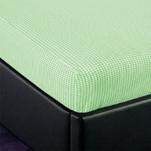 Простынь 60х120 на резинке трикотажная Клетка зеленая